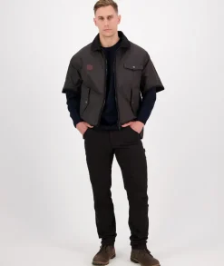 Men's 3/4 Sleeve Brown Oilskin Jacket