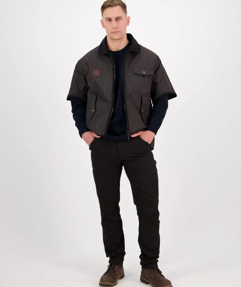 Men's 3/4 Sleeve Brown Oilskin Jacket