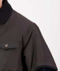 Men's 3/4 Sleeve Brown Oilskin Jacket