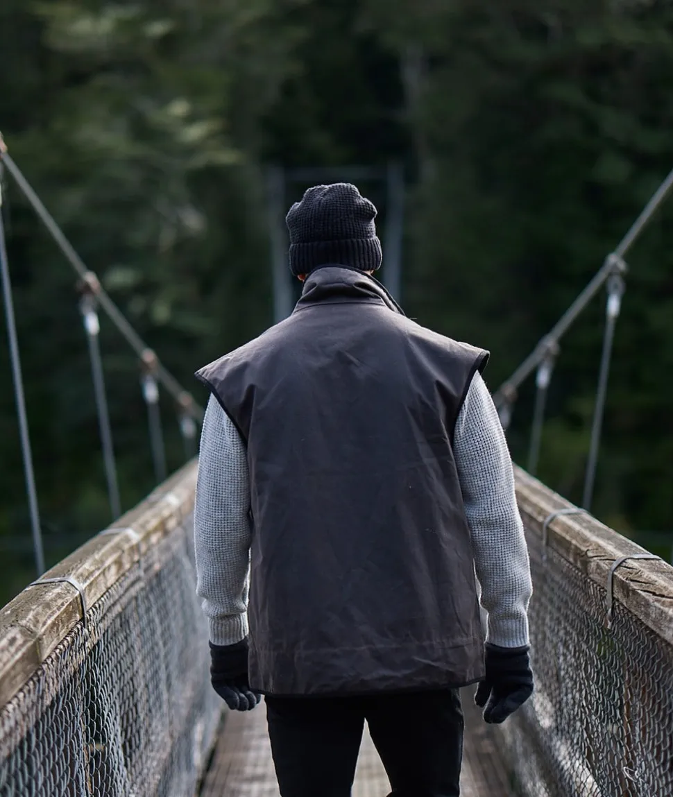 Men's Levels Oilskin Vest with Cotton Lining